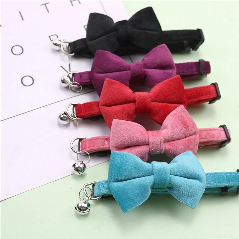 Safety Elastic Bowtie Cat Collar Bell Adjustable Buckle Bow Tie Plush Collar Small Dog Velvet Pet Supplier Suede Collar Safety Elastic Bowtie Cat Collar Bell Adjustable Buckle Bow Tie Plush Collar Small Dog Velvet Pet Supplier Suede Collar