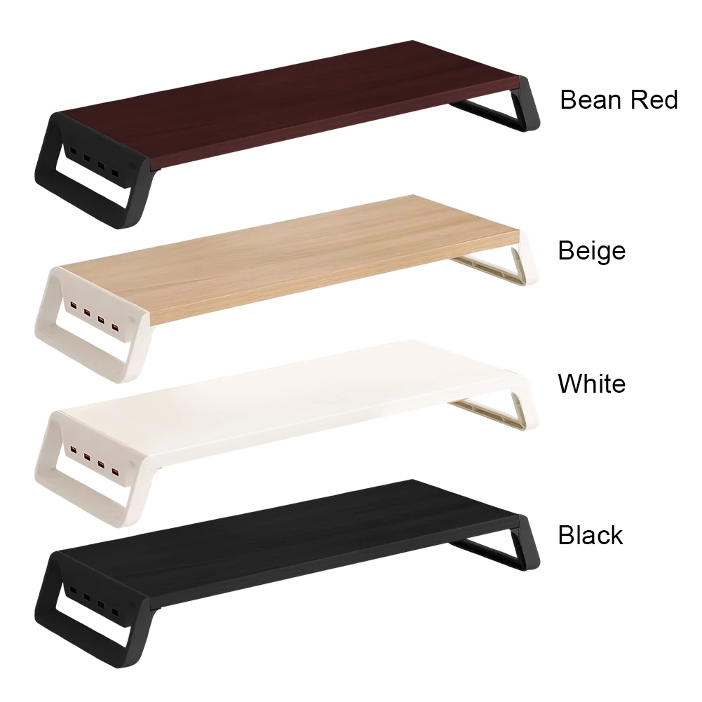 데스크탑 모니터 스탠드 모니터 높이 증가 데스크탑 스토리지 스탠드 사무실 홈 학교 용품을위한 인체 공학적 목재 모니터 스탠드