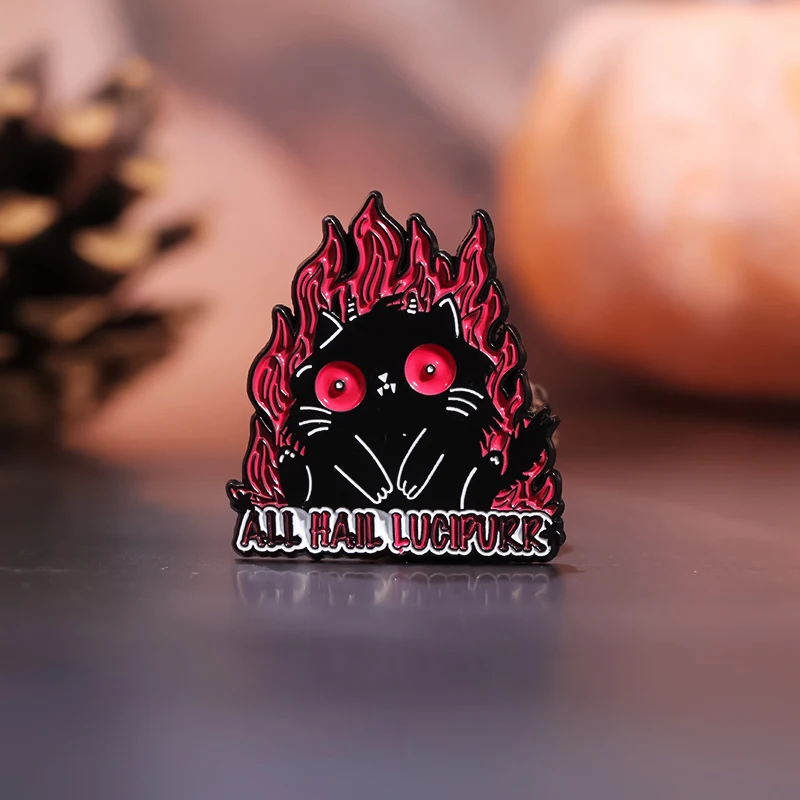 Halloween Satan Emaille Pins Fledermäuse sind meine Geist Tier Abzeichen Skelett Schmetterling Punk Schmuck Geschenke Revers Rucksack Zubehör – Detail 5