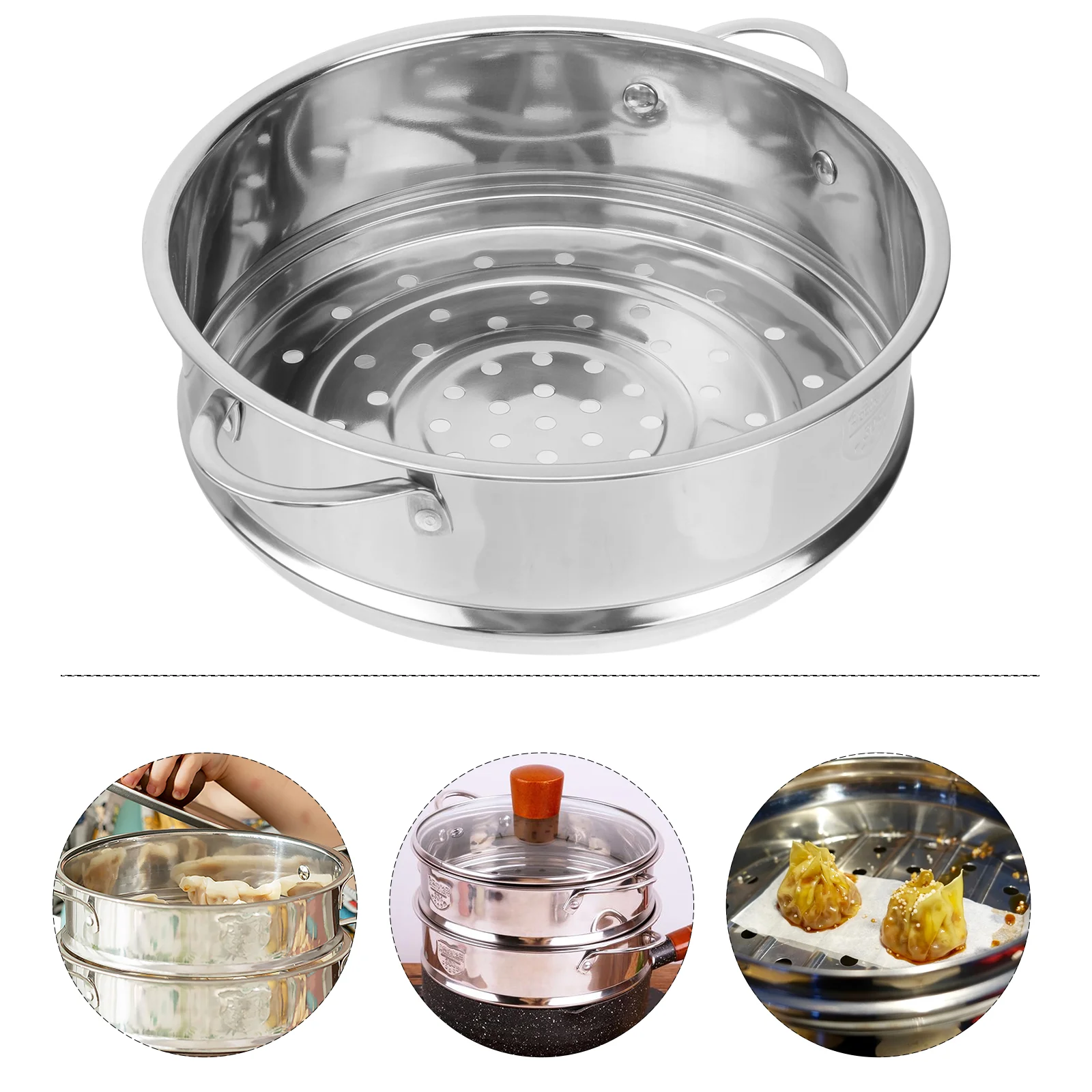 

Stobaza Food Steamer Round Basket 22Cm Stainless Steel Steam Rack Compatible with Instant Pot