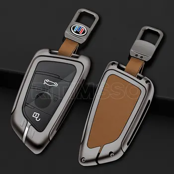Metallo Chiave Dell'automobile di Cuoio Della Copertura Della Cassa Borsette Fob Per BMW 1 3 5 7 X1 X3 X5 X6 X7 Serie G20 G30 G01 G02 G05 F15 F16 G07 G32 Accessori