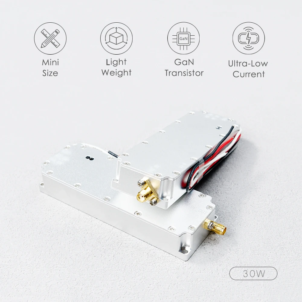 30W 100-200MHz 200-300MHz 300-400MHz 700-1050 1.5G 2.4G 5.2G 5.8G Power Amplifier Module GaN VCO Source Circulator Module