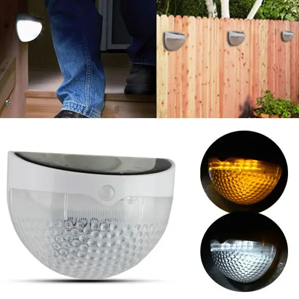 

2 Pcs Wall-mounted Solar Power 6 LED Light Garden Balcony Path Landscape Waterproof Lamp