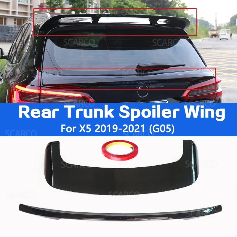 

For BMW X5 G05 Spoiler Auto Rear Trunk Roof Extensio Wing Lip Spolitter ABS Plastic Carbon Pattern Cover Tirm Car Accessories