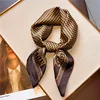1pcs 70cm Houndstooth Printed Square Scarf for Women Imitation Silk CHRISTIAN Letters Fashionable and Versatile Headscarf Scarf 1