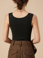 Gilet thermique épais sans couture pour femme, vêtement thermique fin et ajusté en peluche, couche de base pour l'automne et l'hiver, haut de sous-vêtement 2