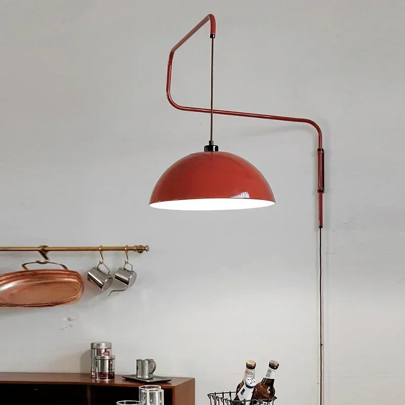 Rotatable Nordic Led Long Arm Wall Lamp with Plug for Dining Room Bedroom Parlor Restaurant Decor