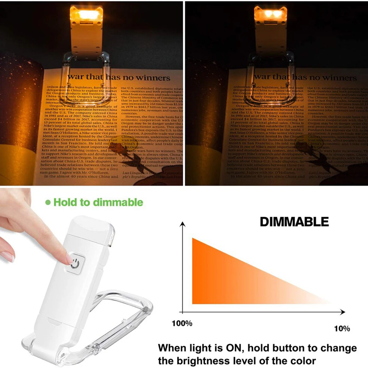 LED Light Mini Light Reading Clip Light LED Small Night USB Charging Adjustable Brightness Eye Protection Portable Night Light Book Light Mini Night Light Mini Led Light