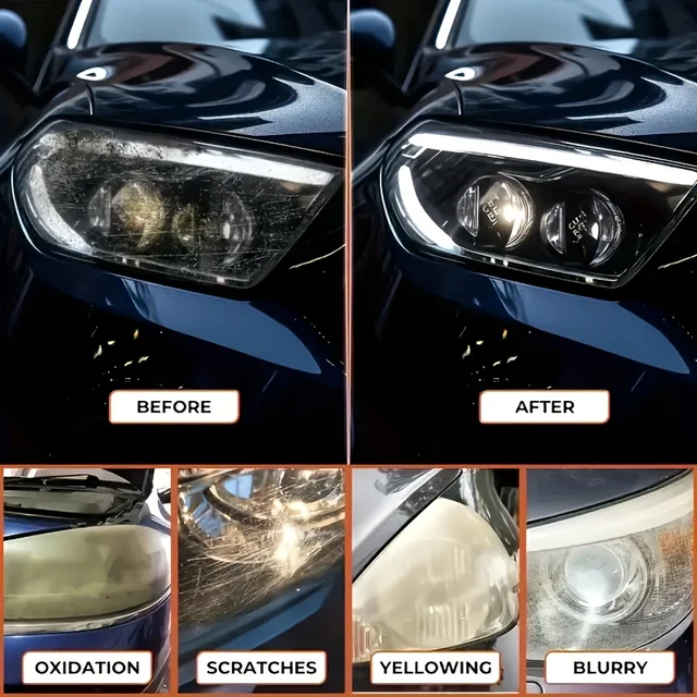 Car Headlight Restoration Polishing Kit - Scratch Remover & Oxidation Cleaner Repair Paste for Headlamp Assembly 3 Car Headlight Restoration Polishing Kit - Scratch Remover & Oxidation Cleaner Repair Paste for Headlamp Assembly 3