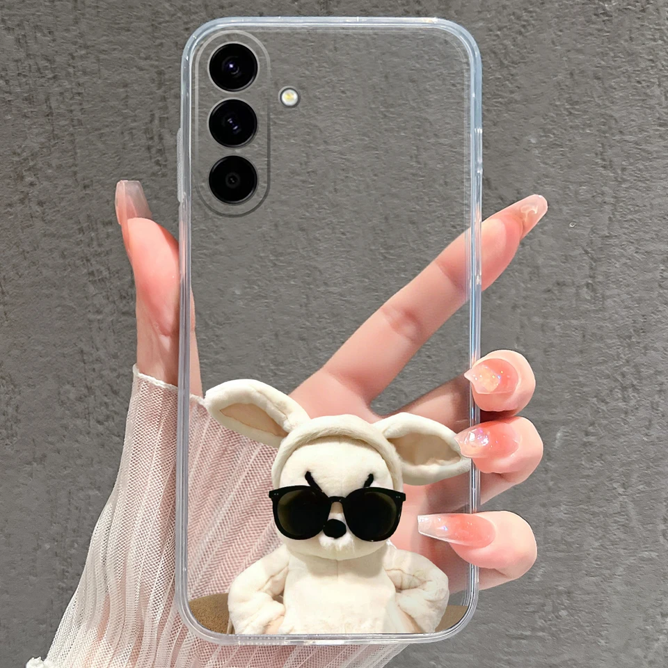 Pink Star Dinosaur Creative Silicone Clear Phone Case - Durable Bumper Housing Design