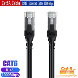 High - Speed Cat6 Gigabit Ethernet Cable - Shielded RJ45 LAN Cord for Internet Connectivity (Black)