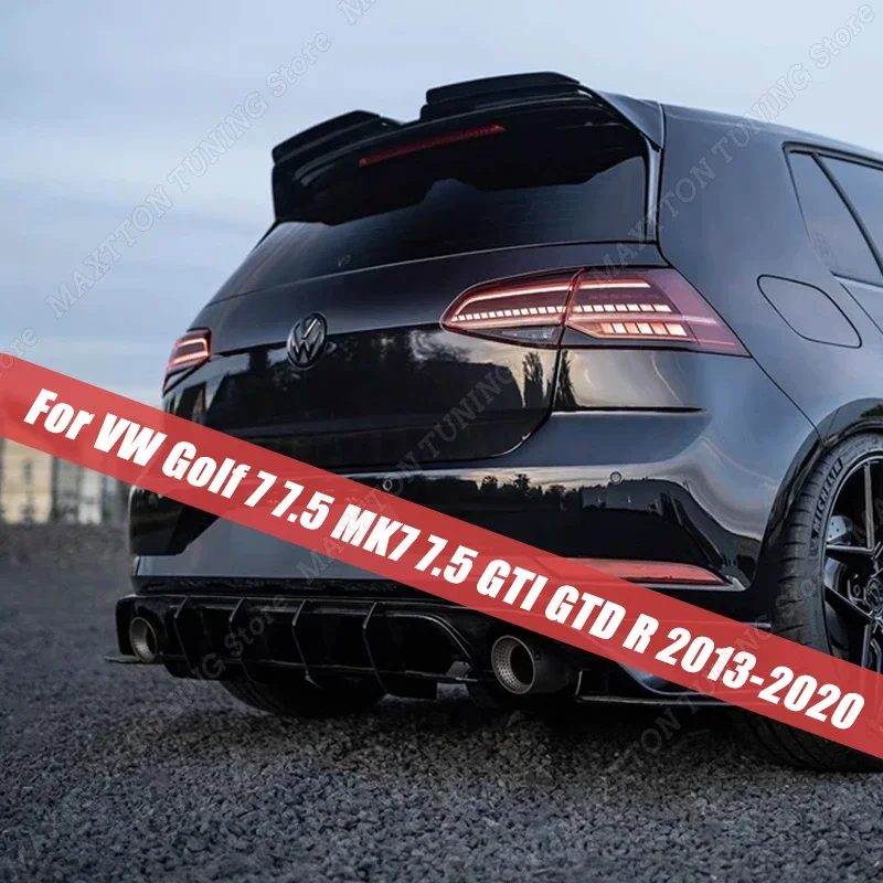 Car Rear Trunk Roof Spoiler Wing Extensions Flaps Trim Per Vw Golf 7 7.5 Mk7 7.5 Gti Gtd R 2013-2020 Per Tuning Stile Oettinger