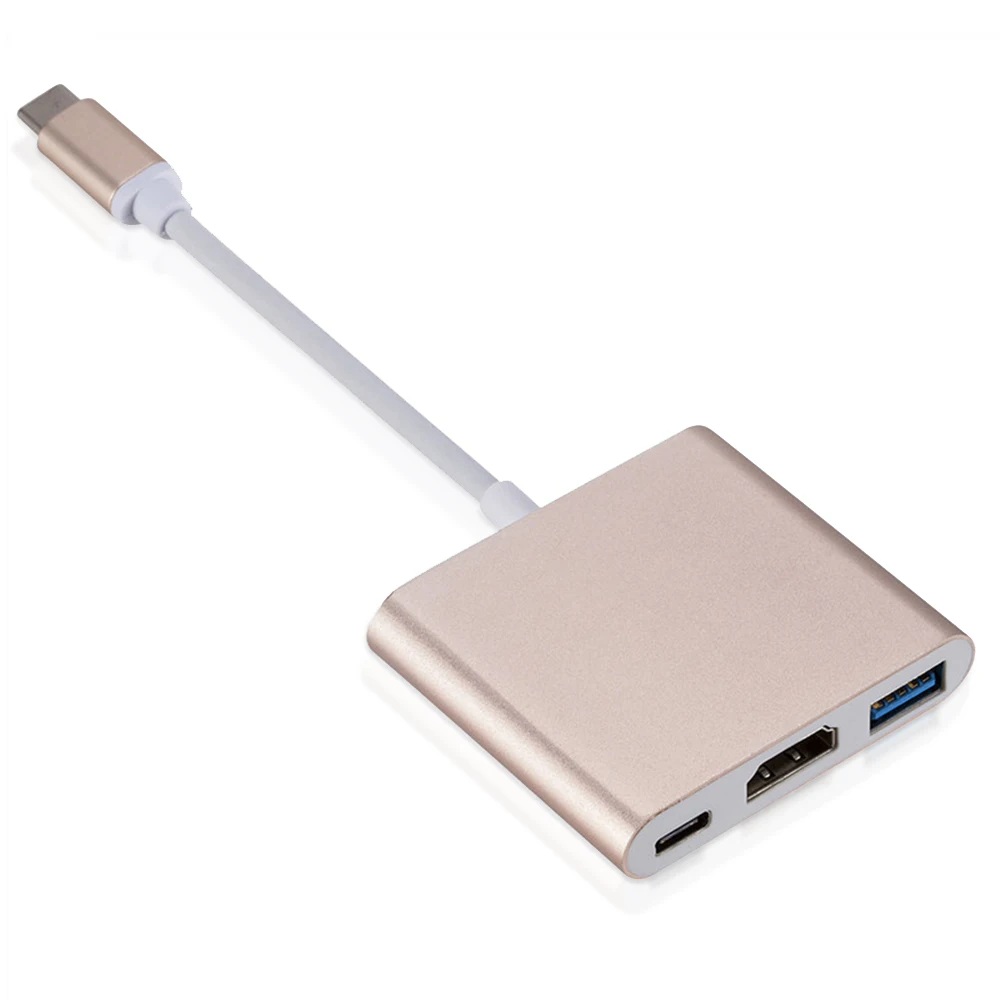 

Переходник с Type c на HDMI-совместимый адаптер Usbc на HDMI-совместимый/USB3.1/Type C адаптер Type-C алюминиевый концентратор для Macbook