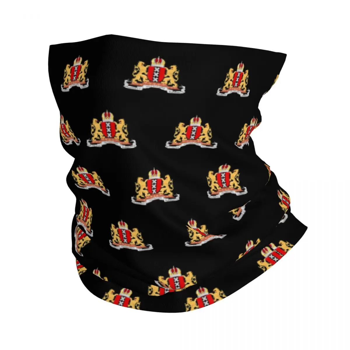 

Amsterdam Coat Of Arms Bandana Neck Gaiter Printed Netherlands Dutch Holland Mask Scarf Multi-use Headband Running Adult Winter