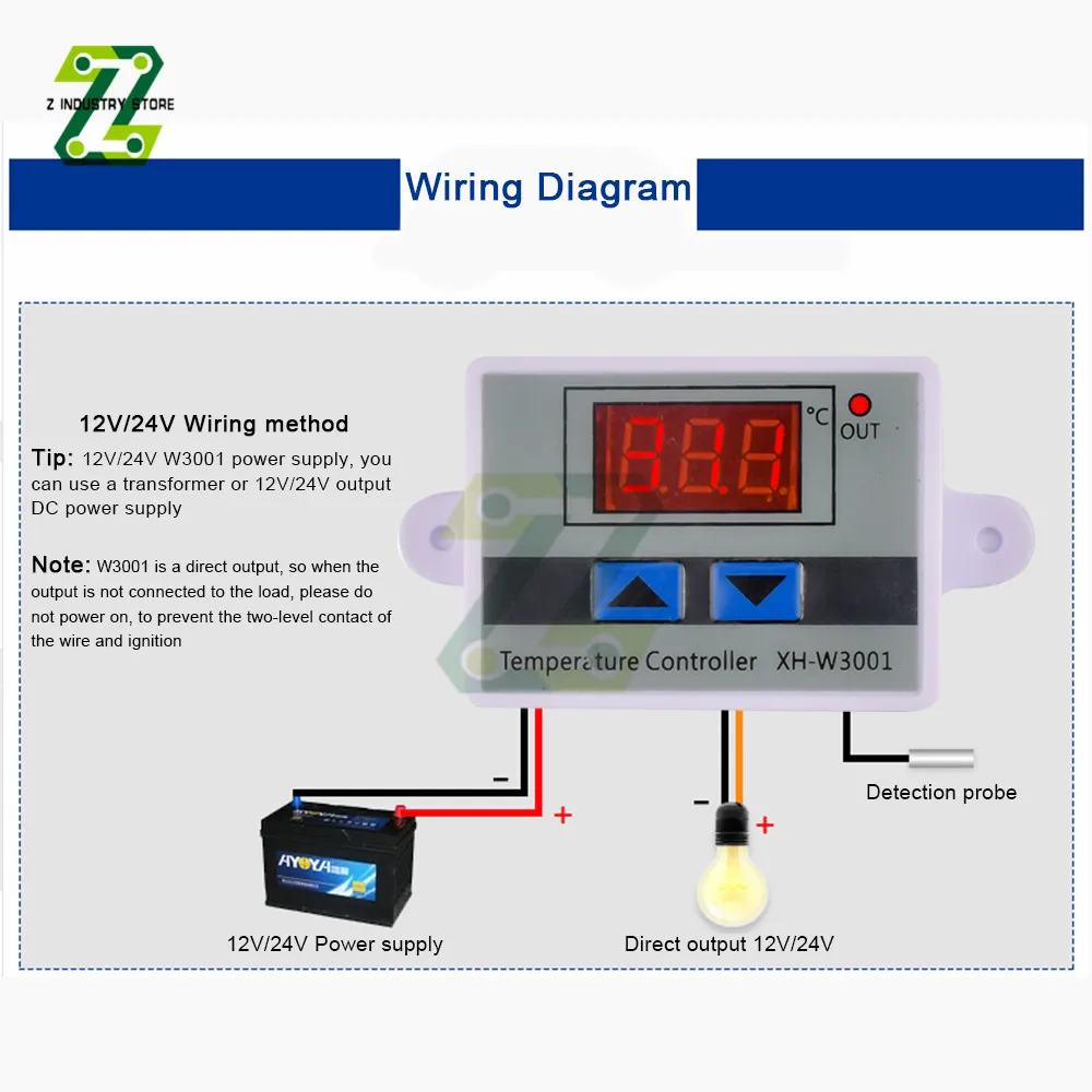 

XH-W3001 Digital LED Control Temperature Microcomputer Thermostat Switch Thermometer New Thermoregulator 12V 24V 110V-220V