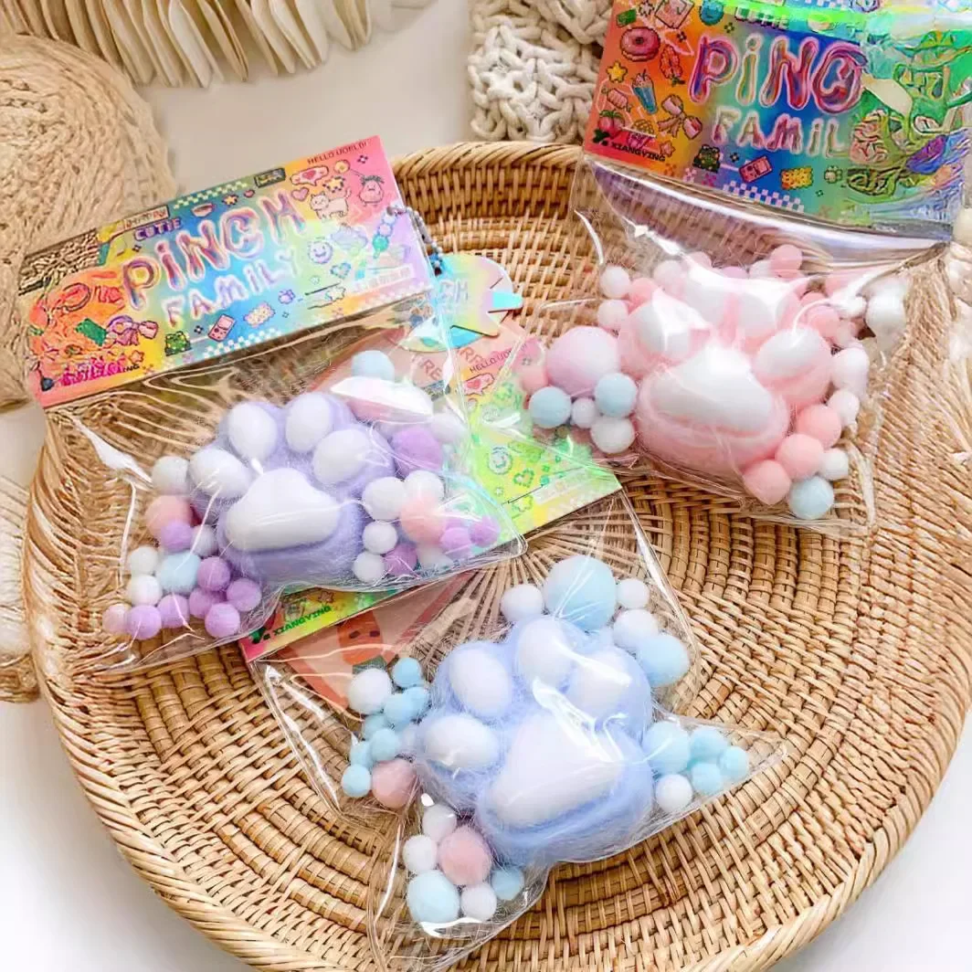 Cute Cat Paw Squeeze Pinch Toy Stress Relief Squishy Fidget Toy Mochi Antistress Adult Children Slow Rebound Sensory Toys 3
