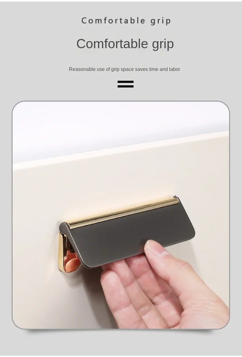 Description Picture 3 of itemDark Handle of Chest of Drawers Slot-free Invisible and Plain Paperback Cabinet Wardrobe Door Handle Modern Simple Gold Handle