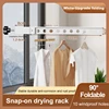 90 ° Foldable Clothes Rack Clothes Hangers Wall Mounted Hanger Drying Rack SpaceSaving Aluminum Clothes Organization 6