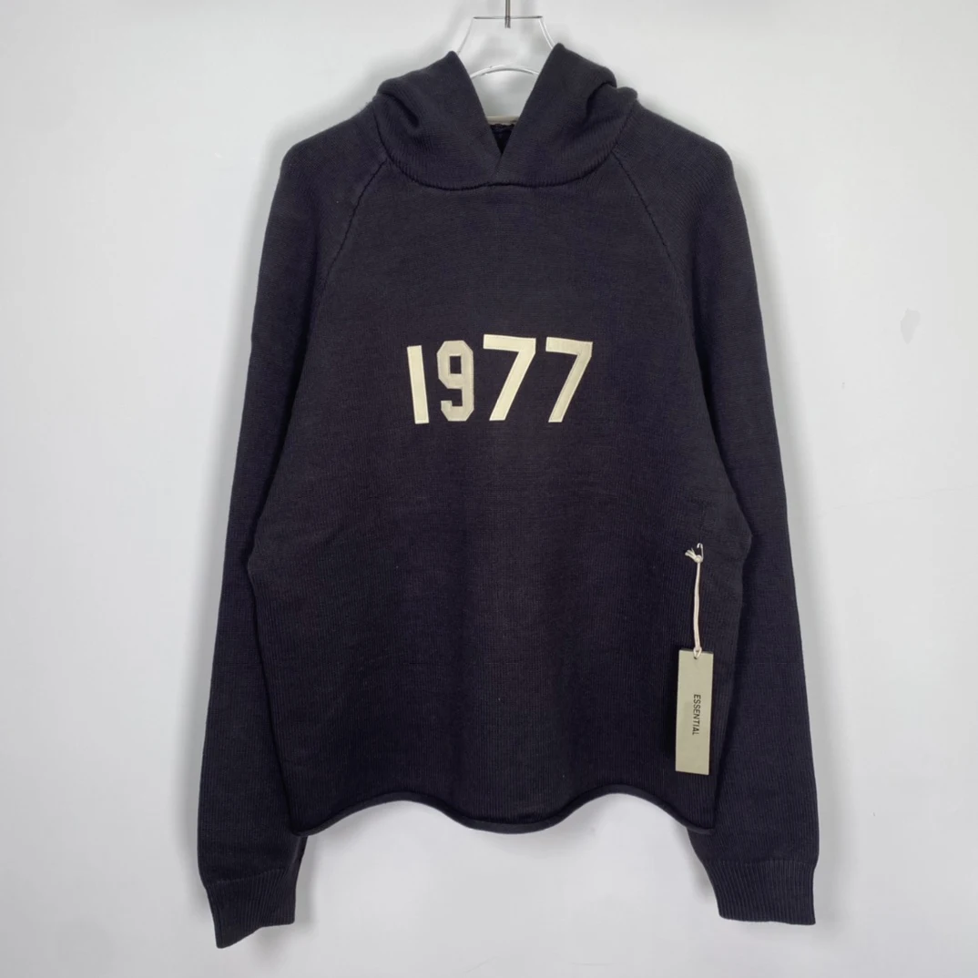 

Best Version Streetwear 8th Collection 1977 Emboridery Letter Hoodies Thick Knit Pullover Hoodie Men Women Autumn Winter Sweater