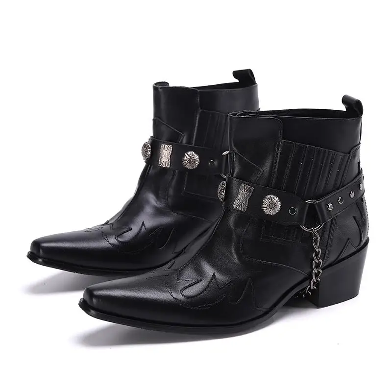 

2022 New Casual Men's Boots Fashion High-top Pointed Short Boots Trendy Comfortable Breathable Gray Martin Boots