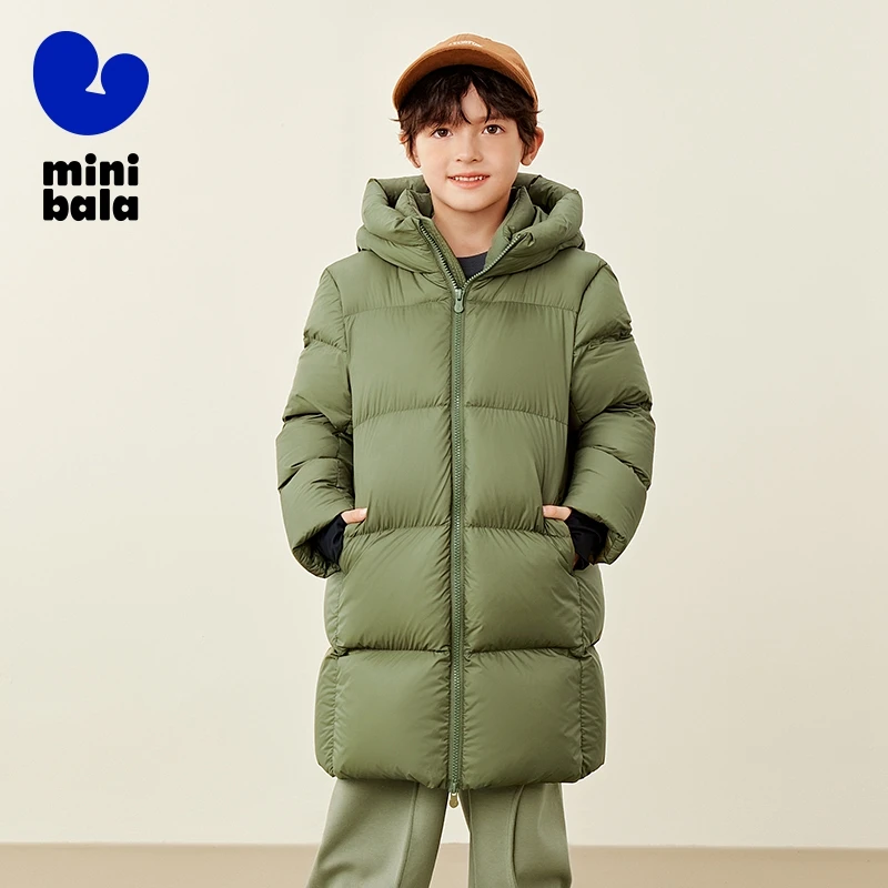 Mini Bala Down Jacket for Boys and Girls Heat-Generating Cold-Resistant Parent-Child Long Down Jacke