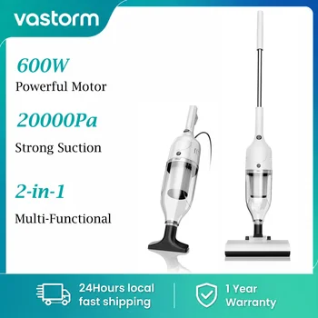 Vastorm R7 Corded Vacuum Cleaner 600W 20Kpa Powerful Suction Household Handheld Stick Vacuum Portable 3 in 1 Lightweight Cleaner 5M Long Cable Bagless Upright Vacuum for Hardwood Floor Carpet Pet Hair Cleaning 1