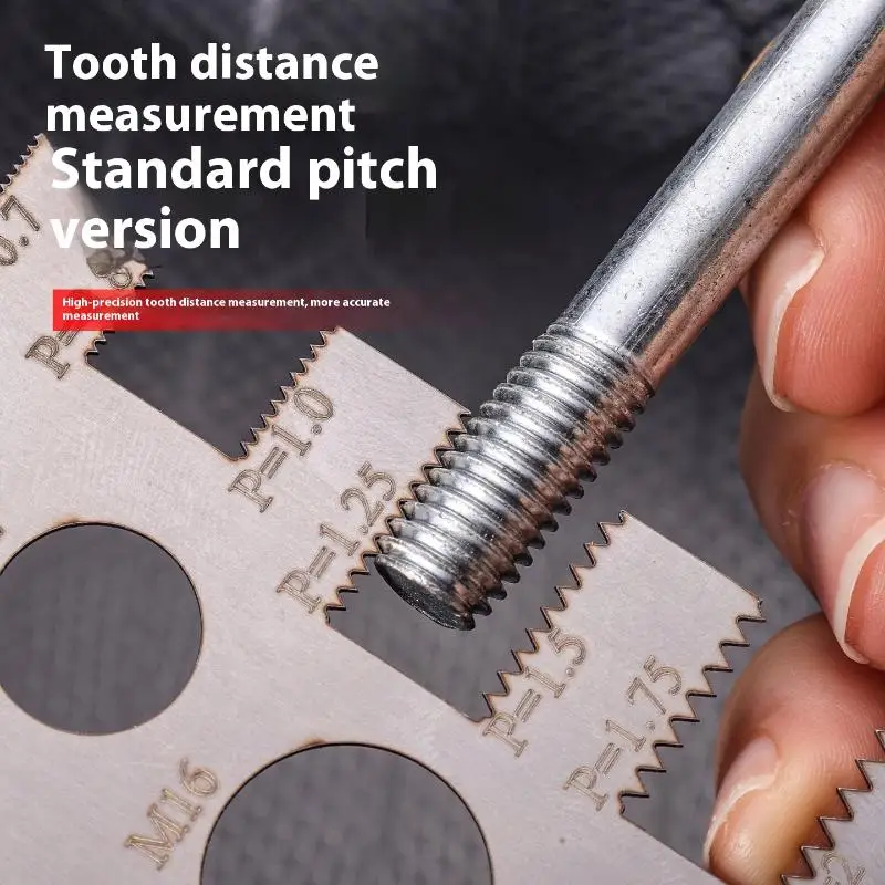 Steel Screw Thread Pitch Gauge Ruler Measuring Tool Bolt Nut Metric Machining Threads Screw Cutting Gauge Angle Model Measuring