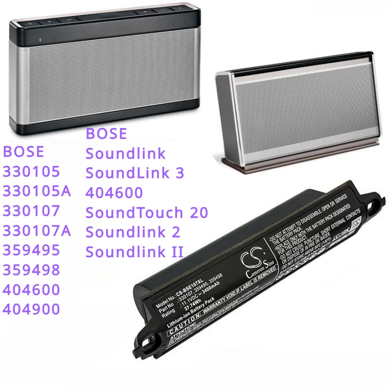 Batteria Da 3400Mah Per Bose 404600, Soundlink, Soundlink 2, Soundlink 3, Soundlink Ii, Soundtouch 20