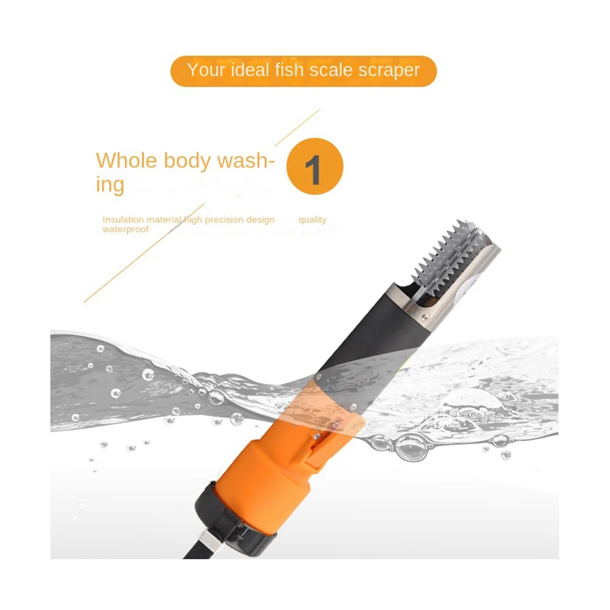 

Electric Fish Scaler 6800Forward and Reverse Fish Scale Remover Seafood Tool Cleaner Waterproof Portable Cleaner Eu plug