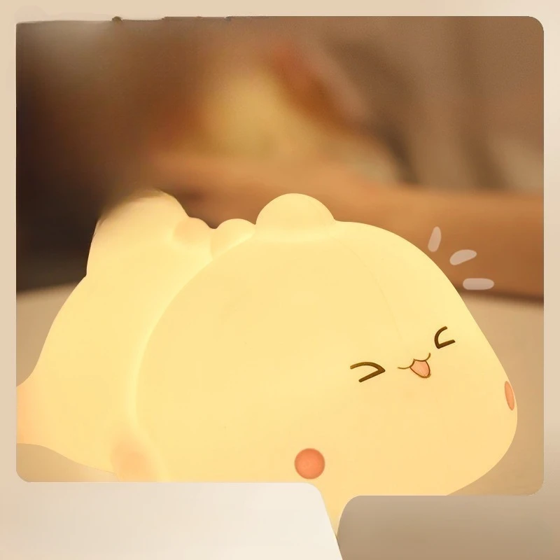 

Led Cartoon Silicone Pat Light Usb Dormitory Bedroom Bedside Lighting Eye Protection Nightlight Bedroom Decoration