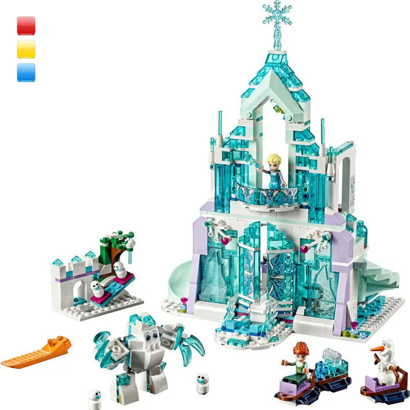 Elsa's Magical Ice Palace Building Blocks Cinderella Princessing ice Castle Compatible Lepinggoes Friends 41148 |