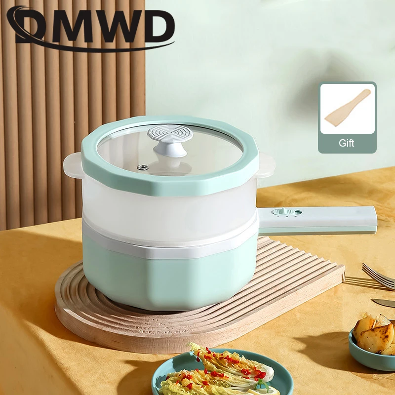 

Многофункциональная электрическая плита DMWD 110 В/220 В, мини-горячий горшок, керамическая глазурованная сковорода для жарки омлета, лапши, супа, пароварка для продуктов