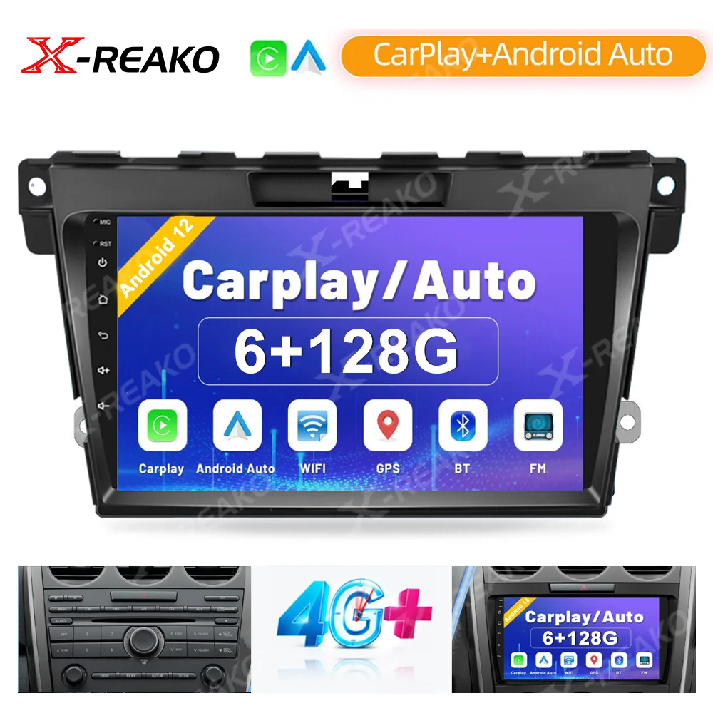 

Магнитола автомобильная, Android, 2 Din, для Mazda X-REAKO CX7 2008 2009 2010 2011-2015, мультимедийный видеоплеер, GPS, стерео, 4G, Navi Carplay