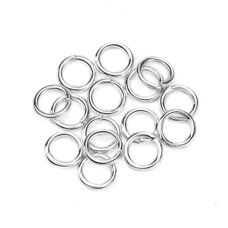 10 Stück echte echte reine massive 925 Sterling Silber offene Biegeringe geteilter Ring für Schlüsselanhänger Schmuckherstellung Zubehör – Detail 7