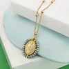 Collier ras du cou pour femme avec pendentif Vierge Marie, chaîne en acier inoxydable couleur or, perles de rocaille, style bohème blanc, noir, rose