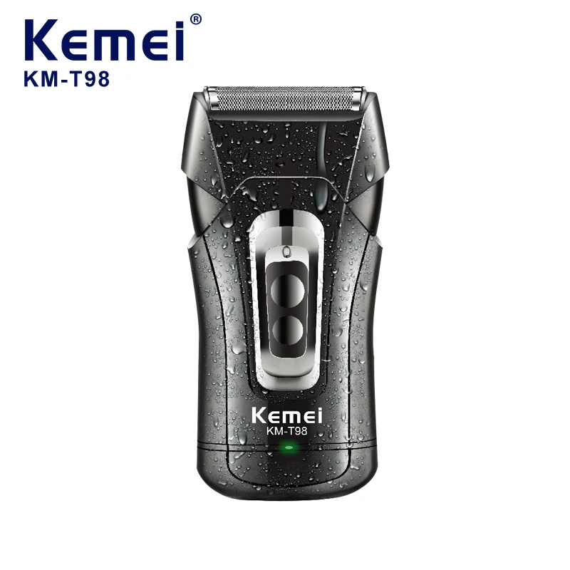 Kemei KM-T98 전기 면도기 전문 방수 수염 트리머 남자 얼굴 왕복 면도기를위한 건식 또는 습식 면도기 기계