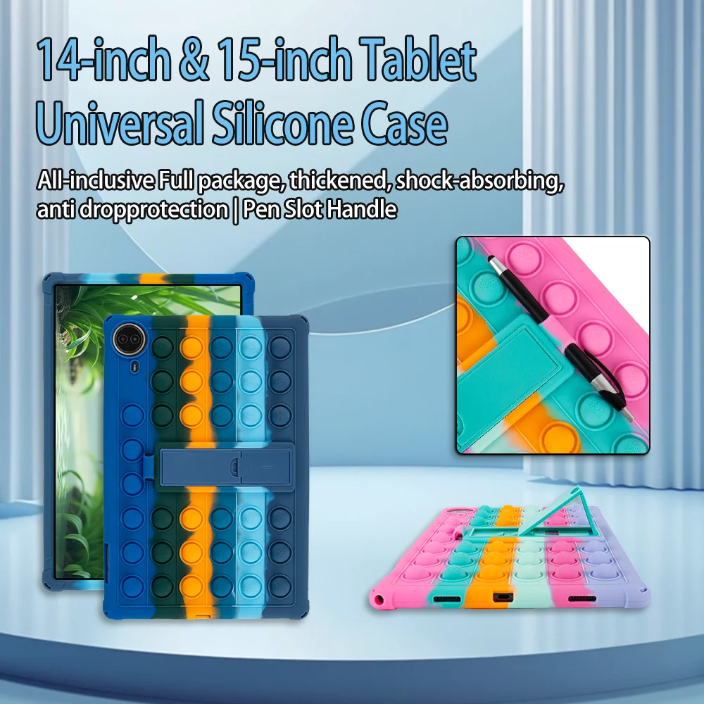 Soft Silicone Shockproof Tablet Case with Multi-Angle Adjustable Stand