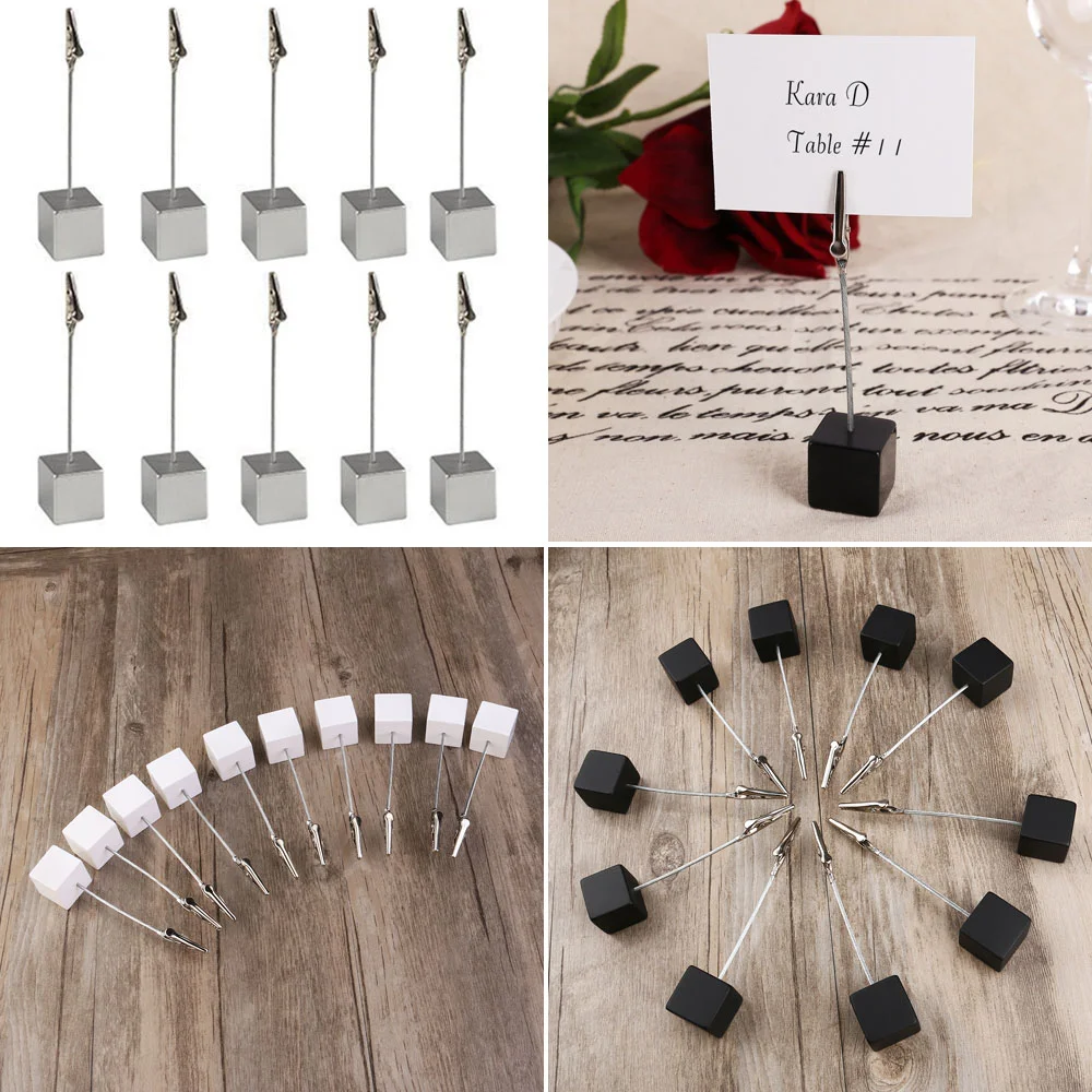 Table Name Holder: 10pcs Place Memo Holder Stand Pictures Paper Menu Clip for Office Home