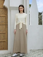 AP SS25 femmes Wrap côtelé T-shirt dame mélange robe à bretelles 5 couleurs 3