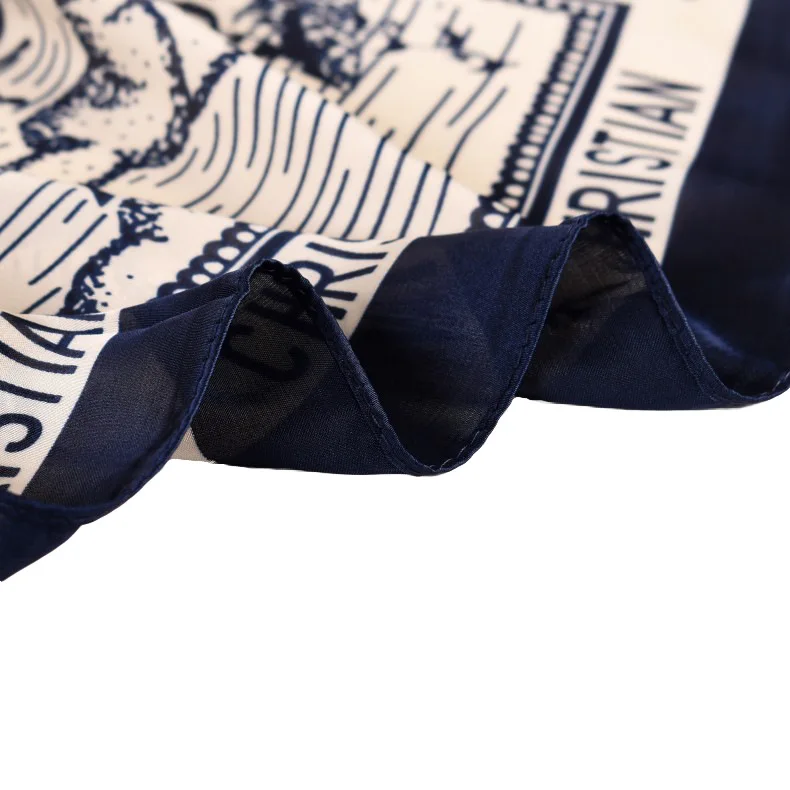 2022 Fashion Imitated Silk Scarf Ladies Outdoor Print Luxury Neck Hair Decorate Headband Scarf Outdoor Small Kerchief Soft Wrap