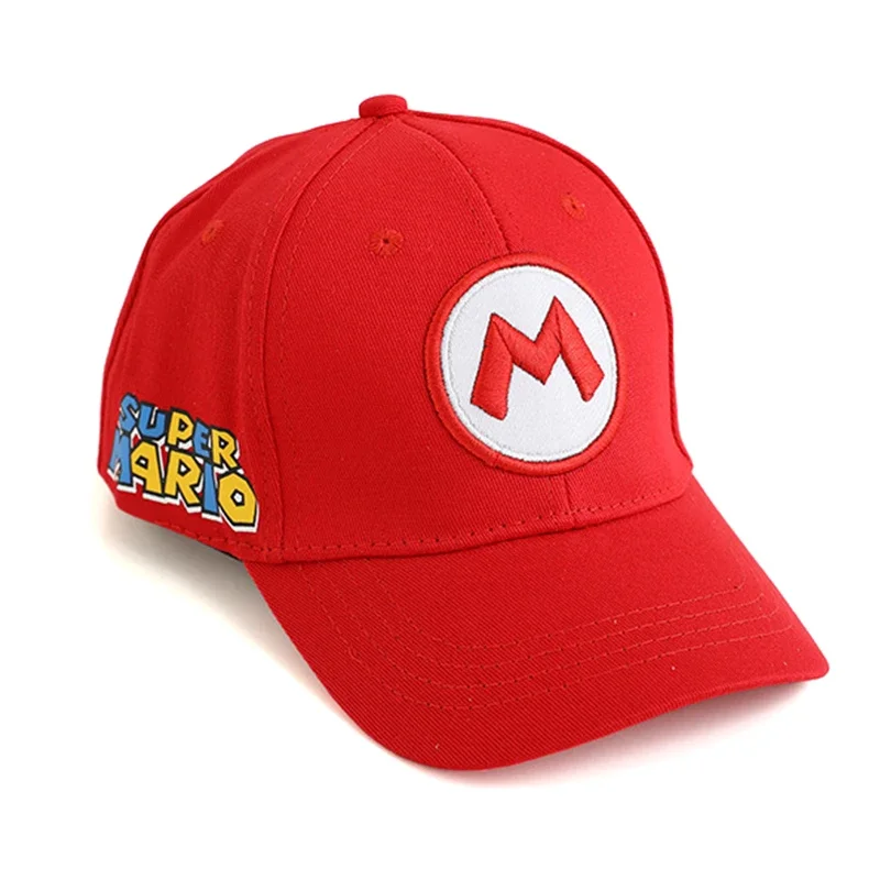 Game Super Mario Bros Anime Kids Cap Luigi Children’s Baseball Cap Mario Costume Sunshade Letter M Hat Kids Gift For Boys 5