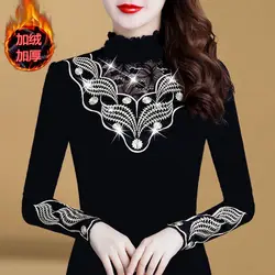Elegant Vintage Embroidered Lace Blouse - Women's Casual Spring/Autumn Fashion - XXXL (8288)