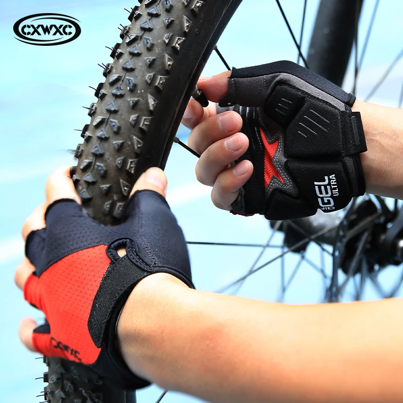 Bicycle Half Finger Shockproof Gloves With Thick GEL Silicone Breathable Anti-slip MTB Road Bike Cycling Quick Release Gloves 6