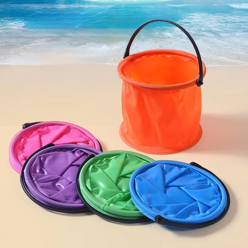 

Beach Sand Play Bucket Toy Folding Collapsible Bucket Gardening Tool Outdoor Sand Pool Play Tool Toy Kids Summer Favor
