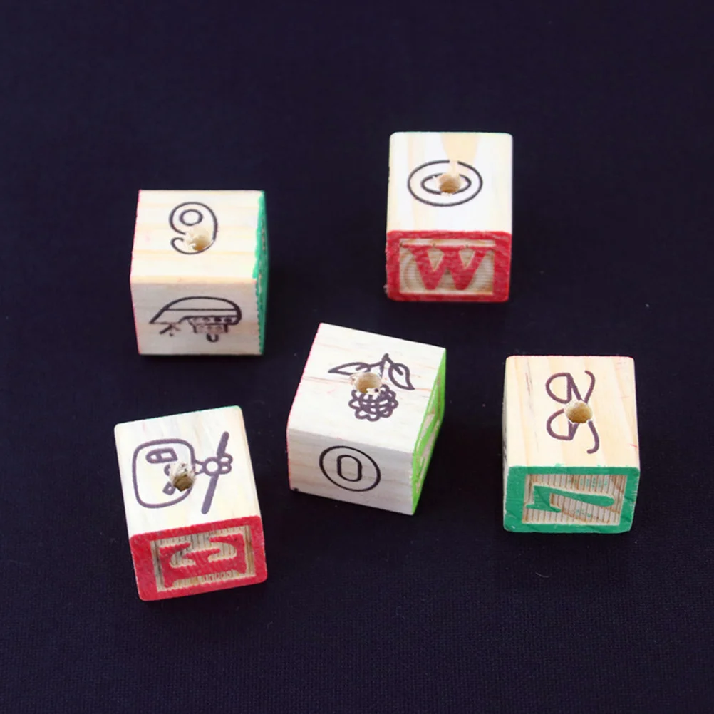 

8 Pcs Wooden Letter Numbers Blocks Alphabet Block Thicken Pattern Educational Toy for Pet Parrots (Random Pattern, with