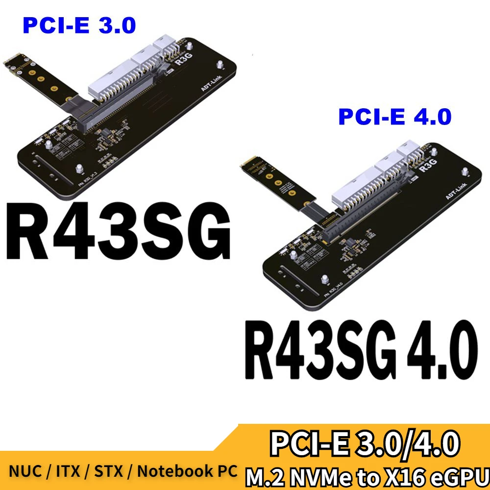Adt M.2 Nvme Bordo Pcie 4.0X16 Connettore Gen 4 Pci-E X16 Per M.2 Nvme Egpu Adattatore R43Sg 4.0 Egpu Per Nuc/Itx/Stx/Notebook Pc