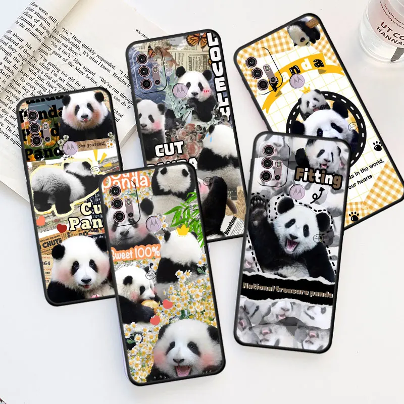 Custodia Per Motorola G60 G30 G22 G52 G51 G71 G31 One Fusion Edge 20 30 G200 G72 G9 G8 G50 G53 Copertura Del Telefono Cute Animal Panda Bumper