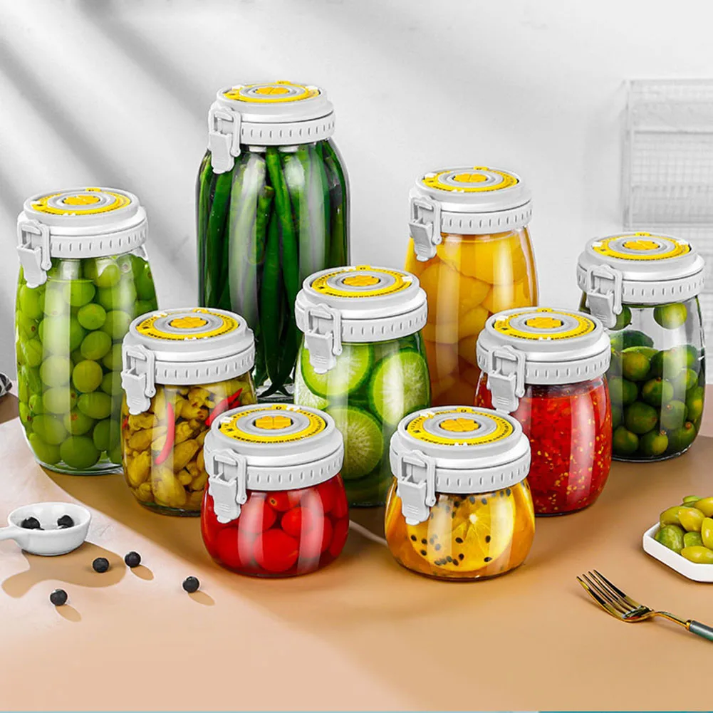 

New Sealed Cans Glass Food Bottles Honey Lemon Passionfruits Pickles Jars Lids Household Small Storage Jars