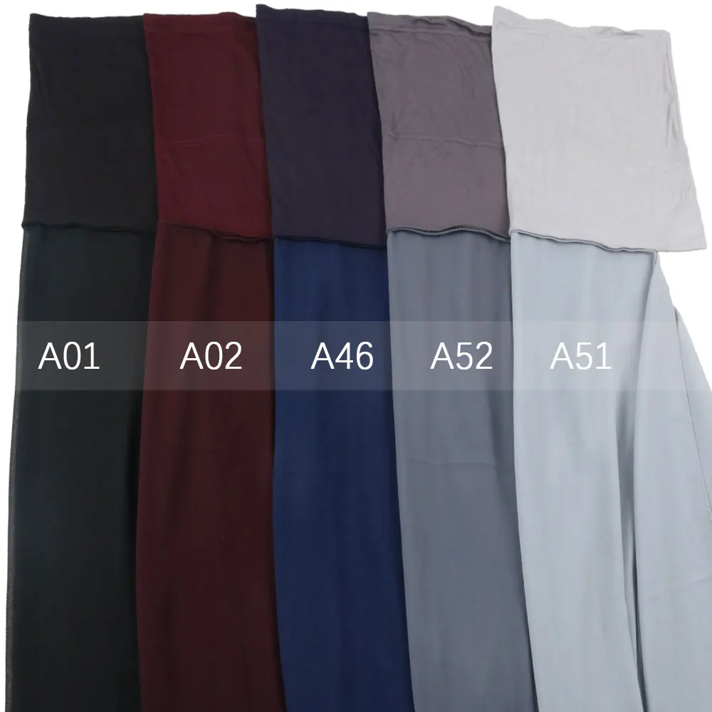 Muslim Women Heavy Chiffon Hijab Scarf With Bonnet  Instant Chiffon Hijabs Scarves With Caps Pinless Underscarf Headscarf