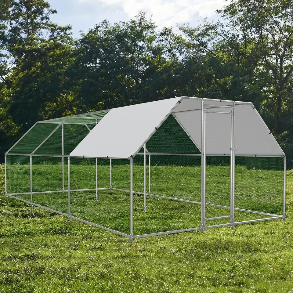 Durable Large Metal Chicken Coop with Cover